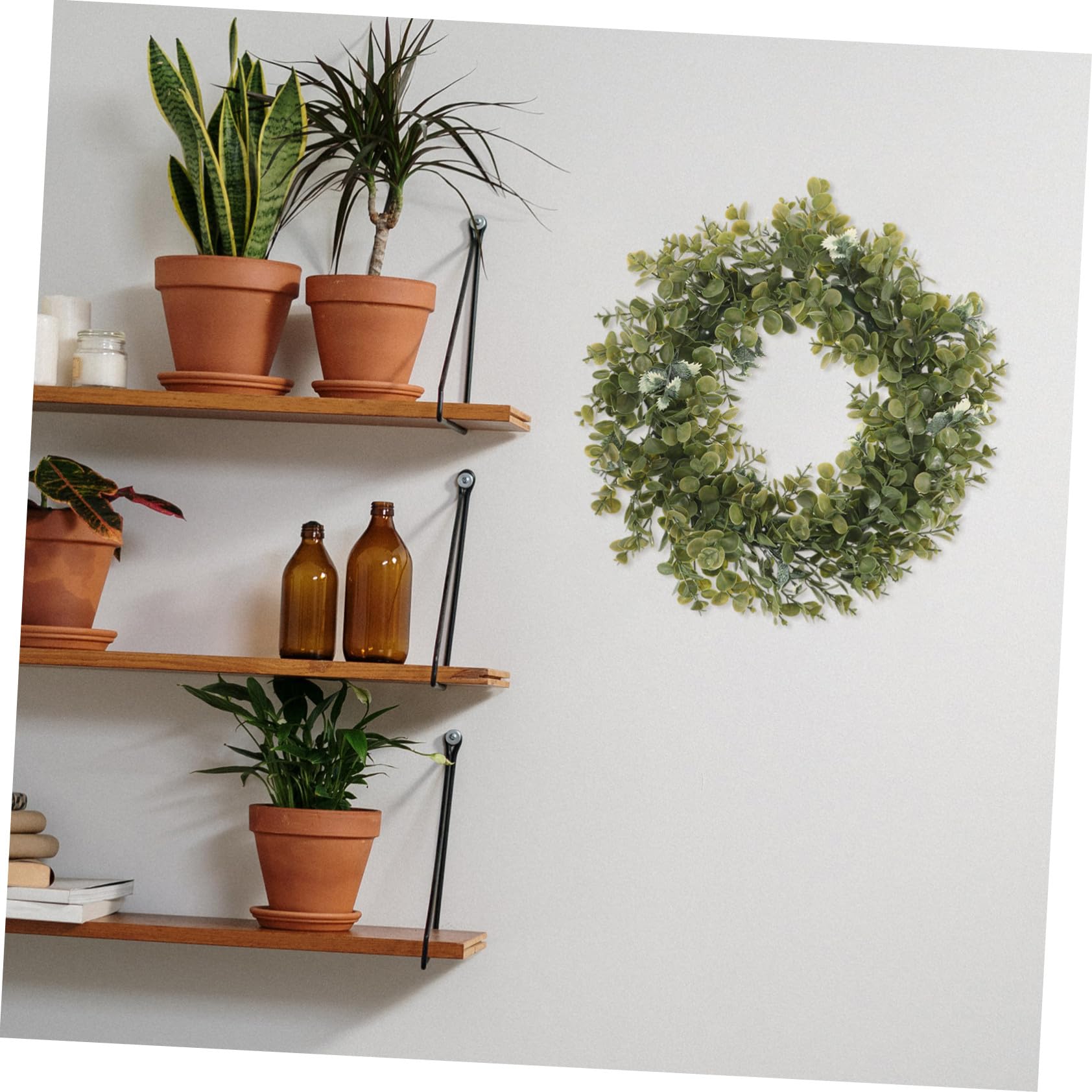 Ghirlanda Decorativa di Eucalipto Verde Artificiale Stile Americano in Plastica, senza Necessità di Potatura o Annaffiatura, per Decorazione Matrimoniale e Ambienti Esterni