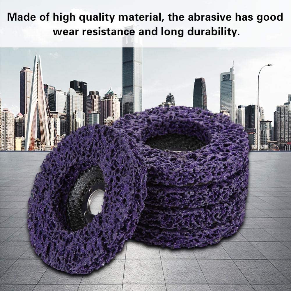 Zestaw 5 tarcz ściernych do szlifierki 100 mm 60# Poly Strip Disc narzędzie do czyszczenia do usuwania rdzy/malowania/łuszczenia fioletowo-złotej