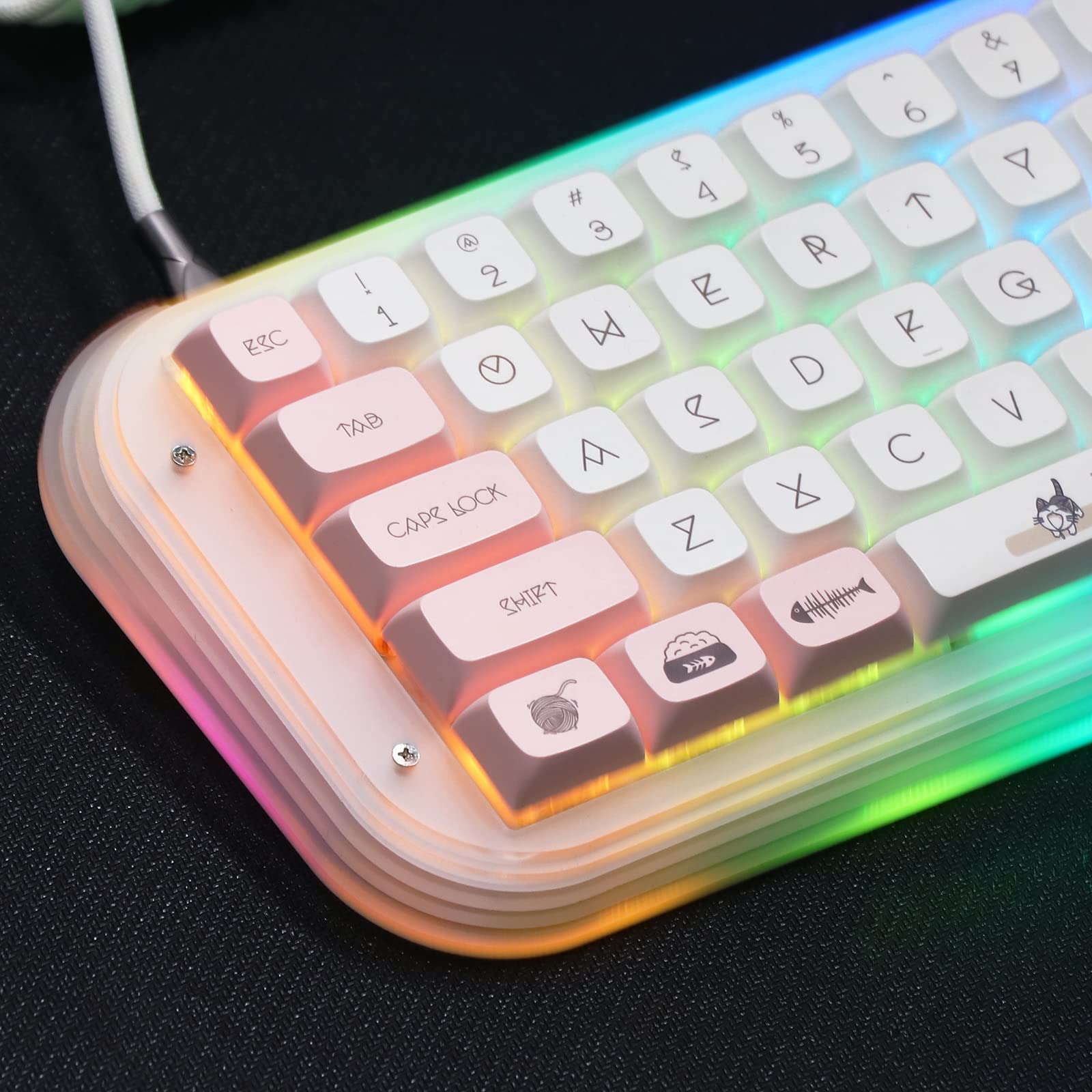 EPOMAKER Teclado mecânico para jogos Mini Cat 64 60% Hot Swappable