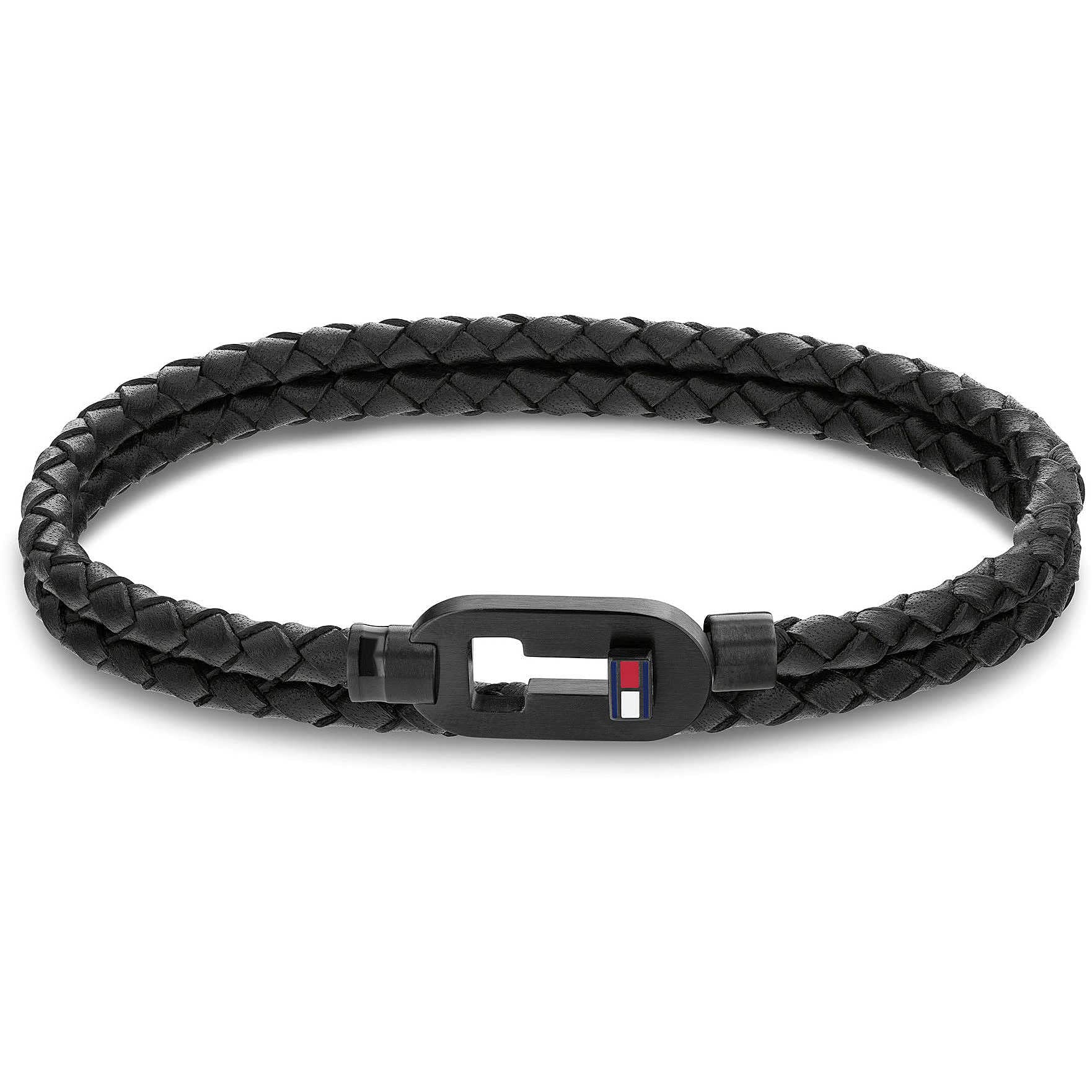 Tommy Hilfiger Jewelry Pulsera para Hombre de Piel Negro - 2790386