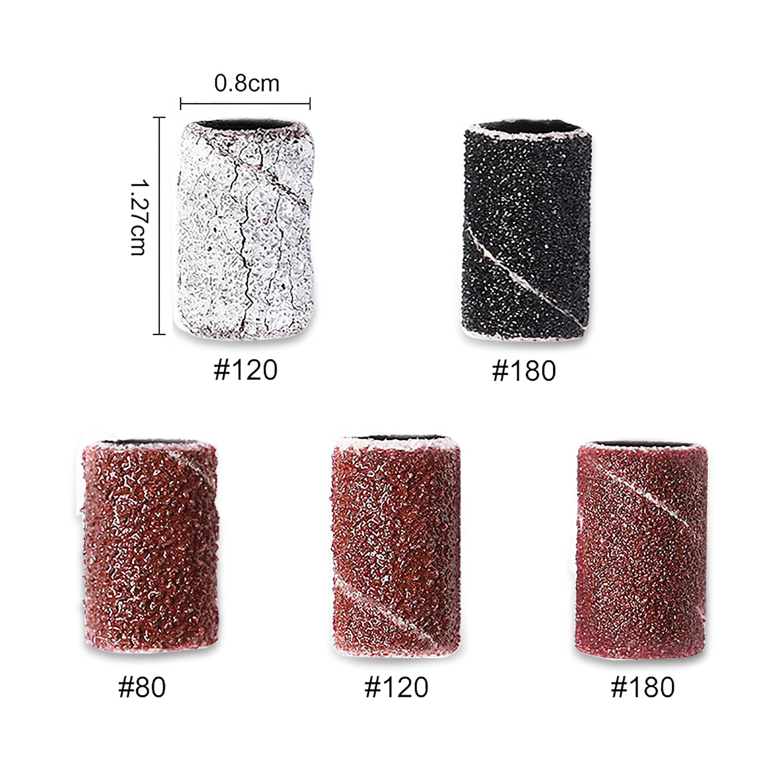 75 Schleifbänder Für Nagelfeile – Körnungen 80/120/180, Mit 3/32" Dorn, Für Maniküre & Pediküre