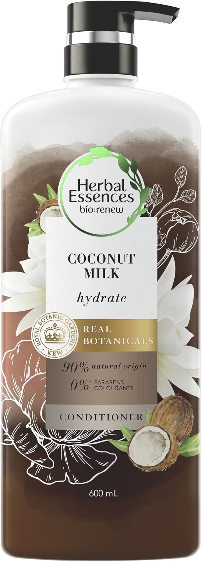 Herbal Essences Bio Renew Hydrate Coconut Milk Conditioner, 600ml Beauty