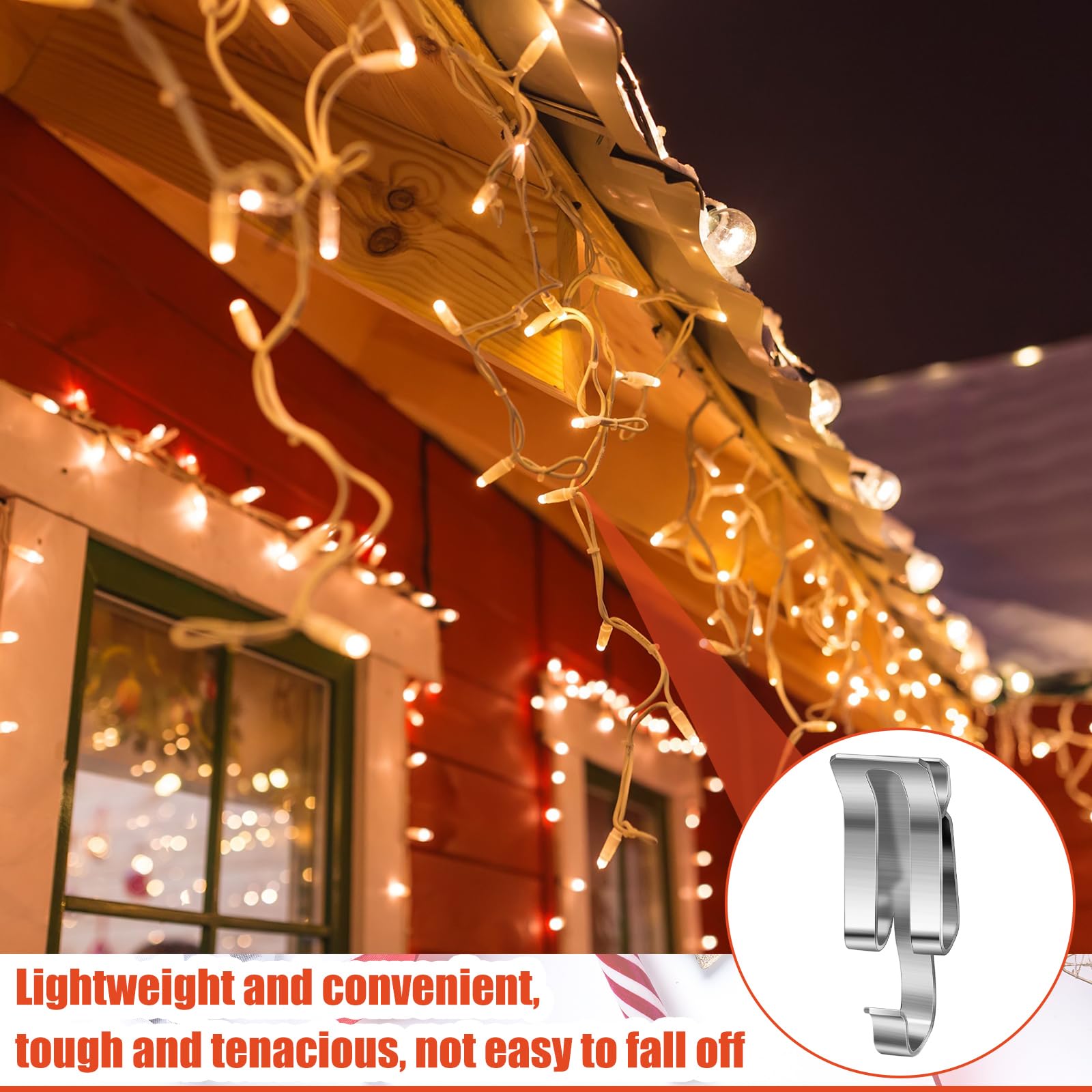 150 Pack Christmas Light Gutter Hooks – 0.8 X 0.6 Inch Galvanized Steel Roof Light Clips, Outdoor Hangers For String Lights