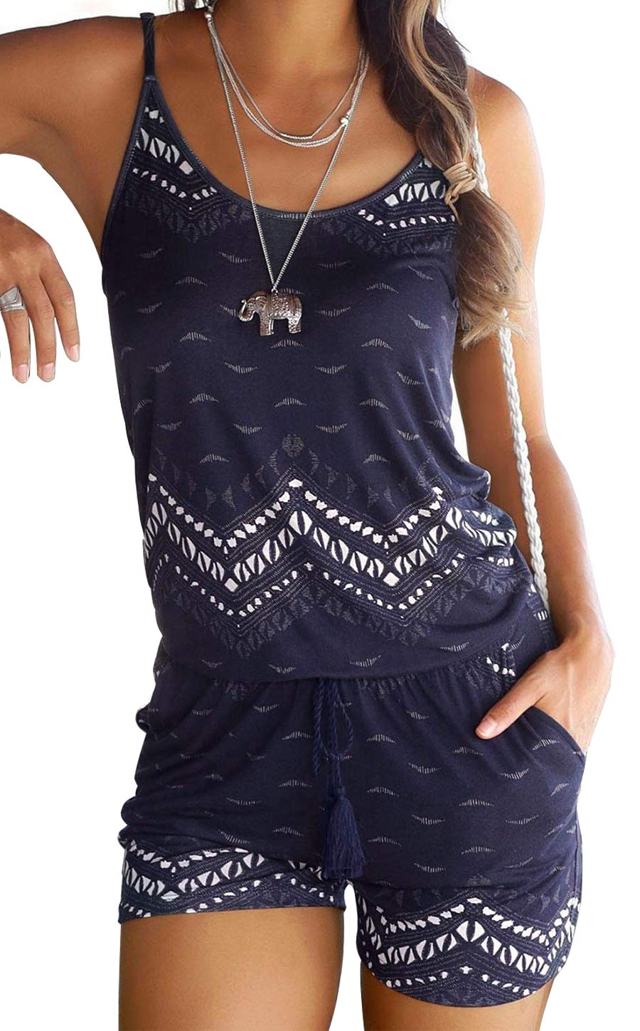 JFAN Mono de Una Pieza Camiseta sin Mangas con Estampado Floral para Mujer Pantalones de Verano Ropa de Playa Informal Ropa de Playa Elegante
