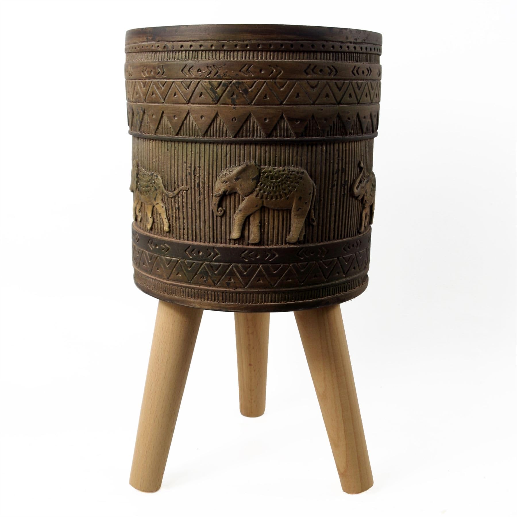 Leaf Elephant Fibreglass Composite Planter - 40cm - Rustic