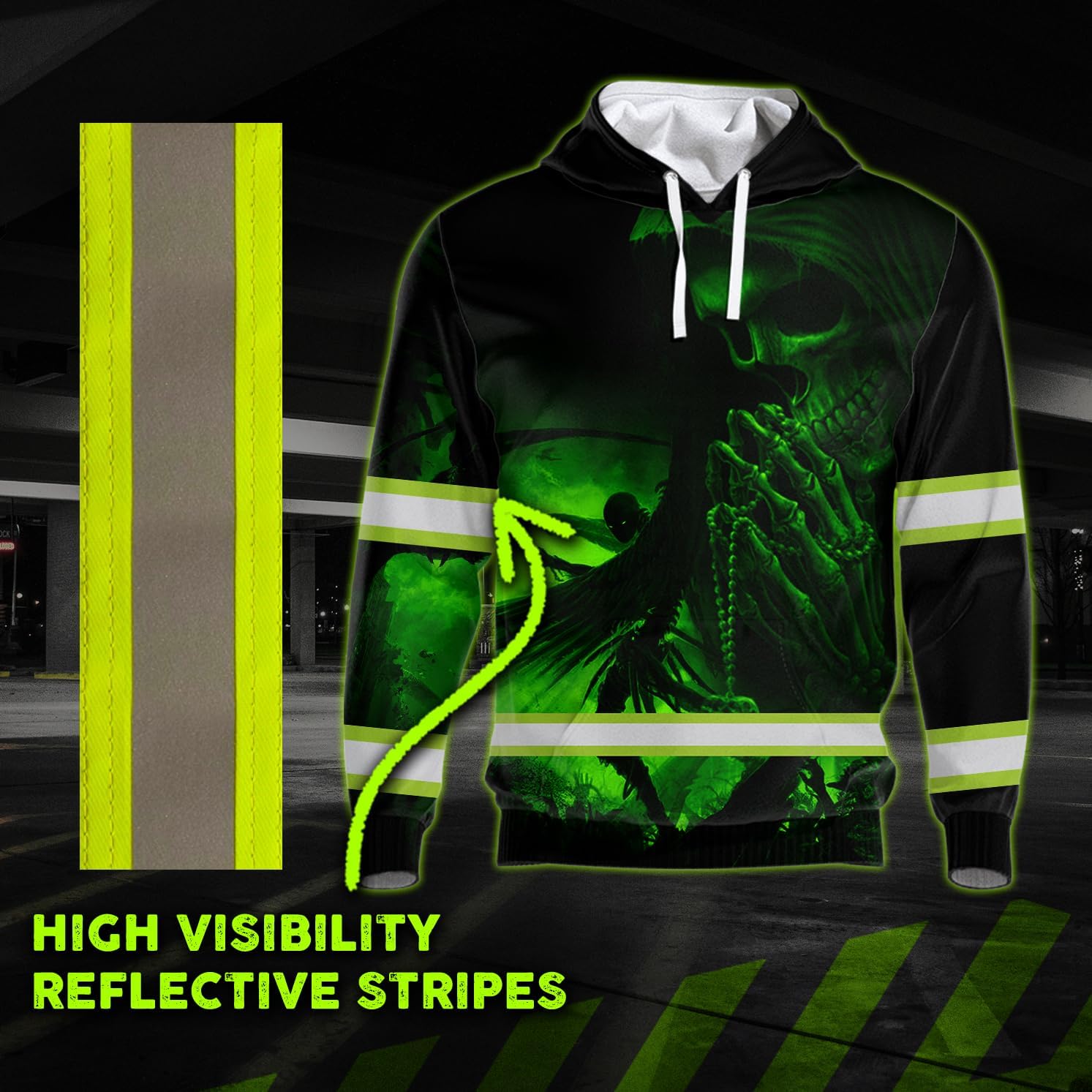 Maddly High Visibility US Flag Collection Safety Workwear Custom Name for Workers, Runners, Truckers, Patriotic