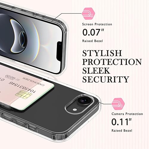 Miniatura 10 de Petocase Funda tipo cartera para iPhone 13 Pro, ranura para tarjetero, ultra brillante, delgada, transparente, flexible, goma de gel de poliuretano