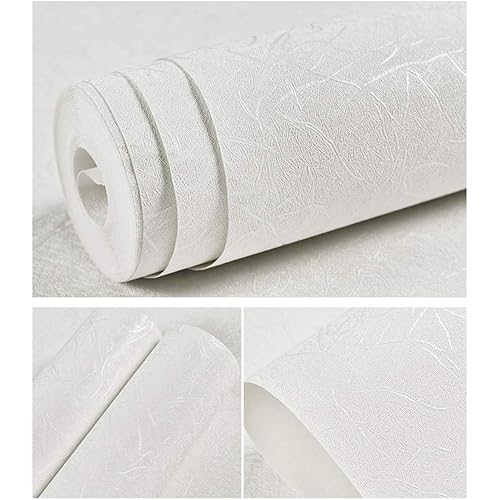 Abyssaly White Wallpaper Peel and Stick Wallpaper 15.7" X 118" Self Adhesive Embossed White Contact Paper Removable Kitchen Wallpaper Vinyl Film Textured Wallpaper Cabinet Shelf Paper