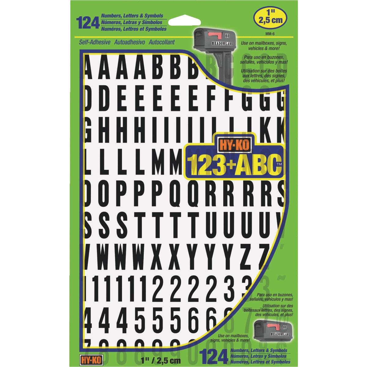 Hy-Ko Packaged Numbers &amp; Letters, DIY Address Number Stickers for Deliveries and Navigation, Self-Adhesive House Decals for Siding, Door, Mailboxes