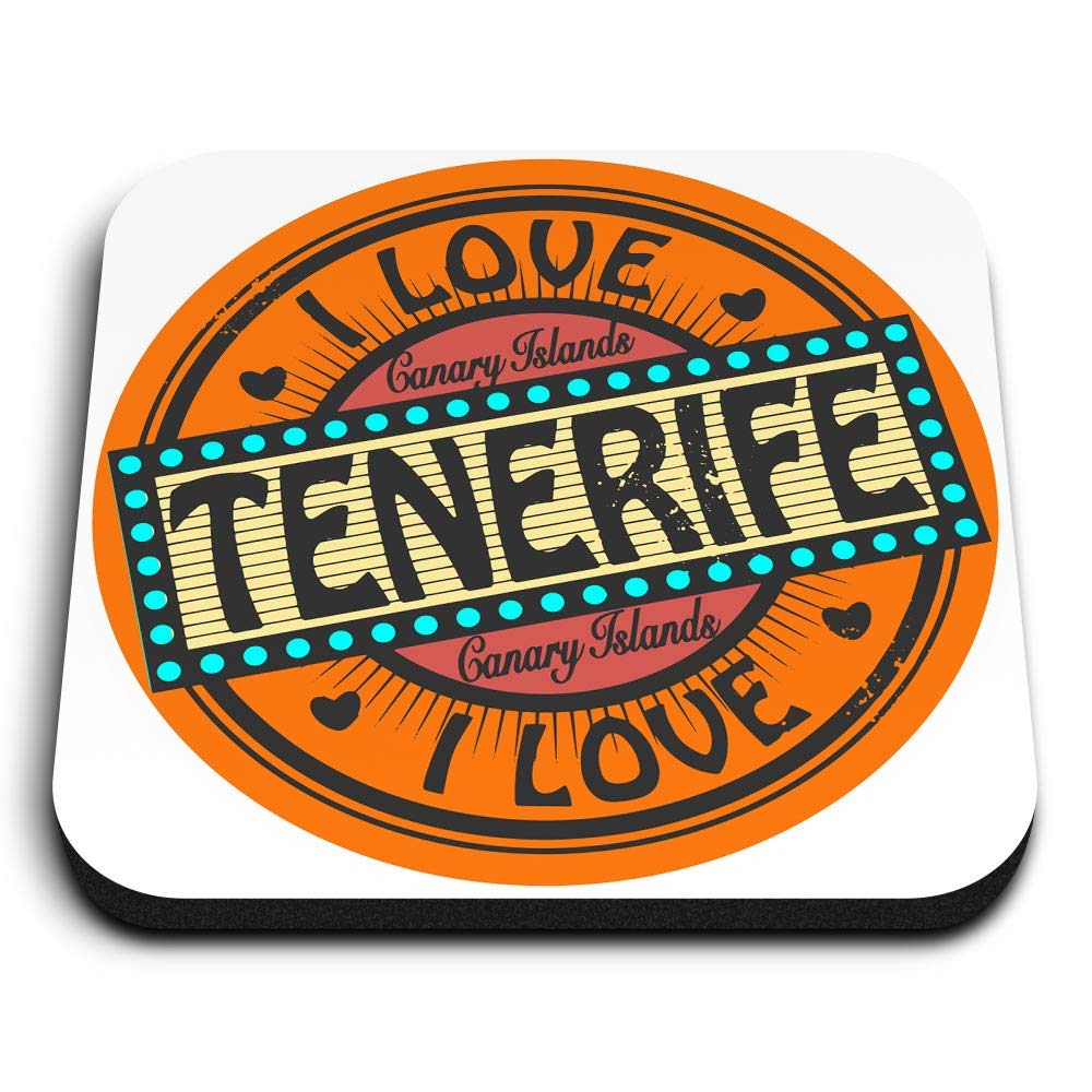 1 x Square MDF Fridge Magnet - I Love Tenerife Canary Islands Travel 5515