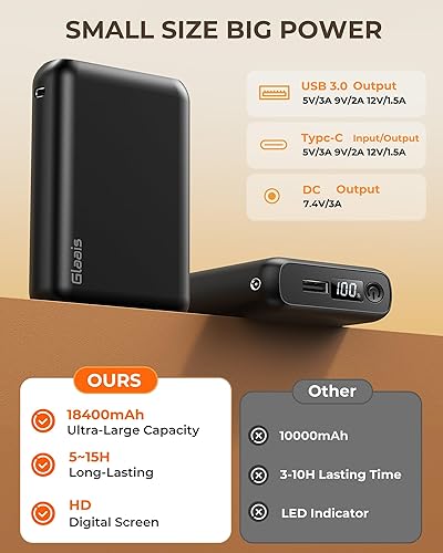 Miniatura 4 de Paquete de batería de chaleco térmico de 18400 mAh compatible con ORORO y Venustas, batería de 7.4 V para chaleco térmico con pantalla LED, banco de