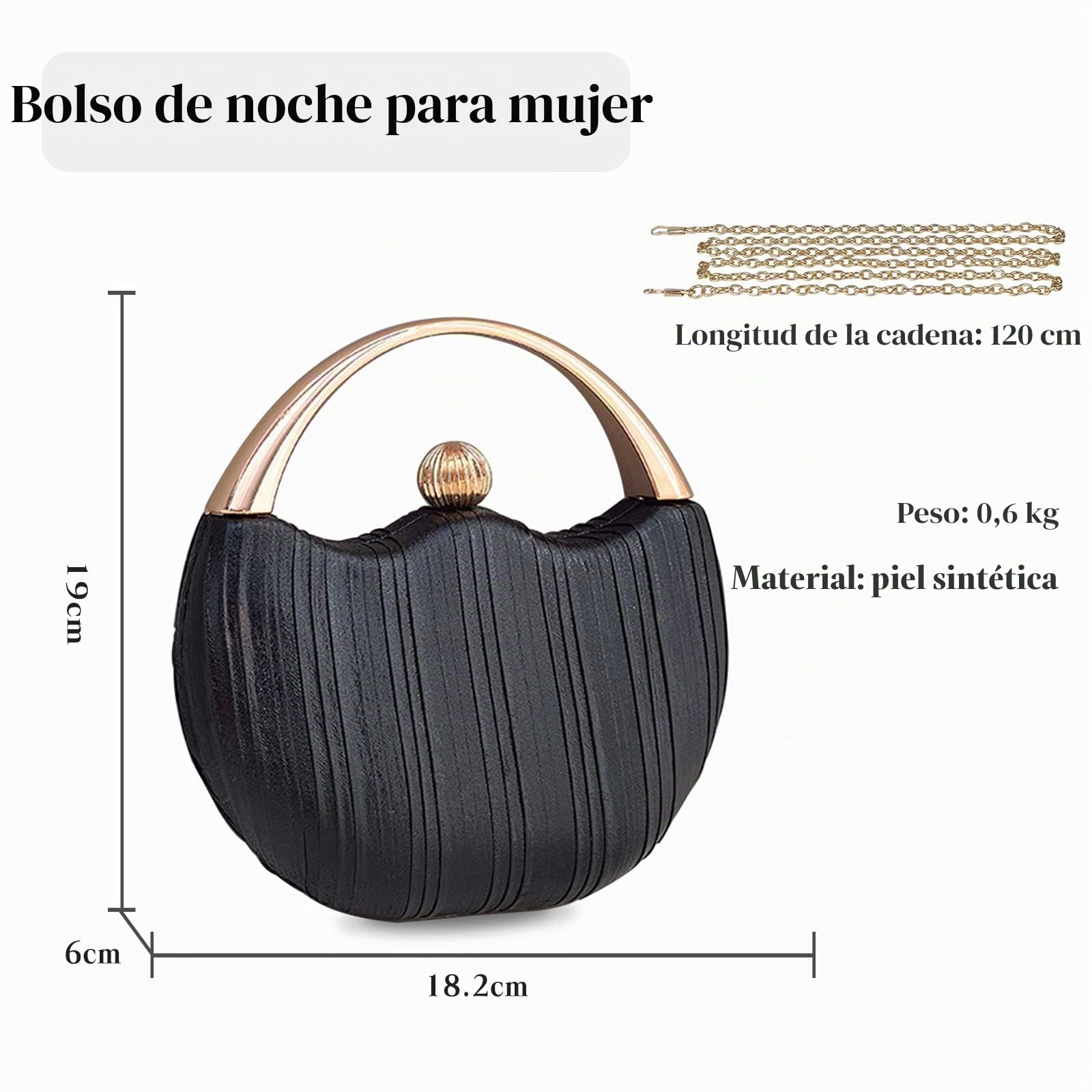 Bolsa de Noche para Mujer Bolso de Fiesta Brillante Bolso de Mano Bolsa de Cadena Bling Bolso de Hombro Elegante Bolso Bandolera para Fiesta de Graduación Banquete Boda Negro