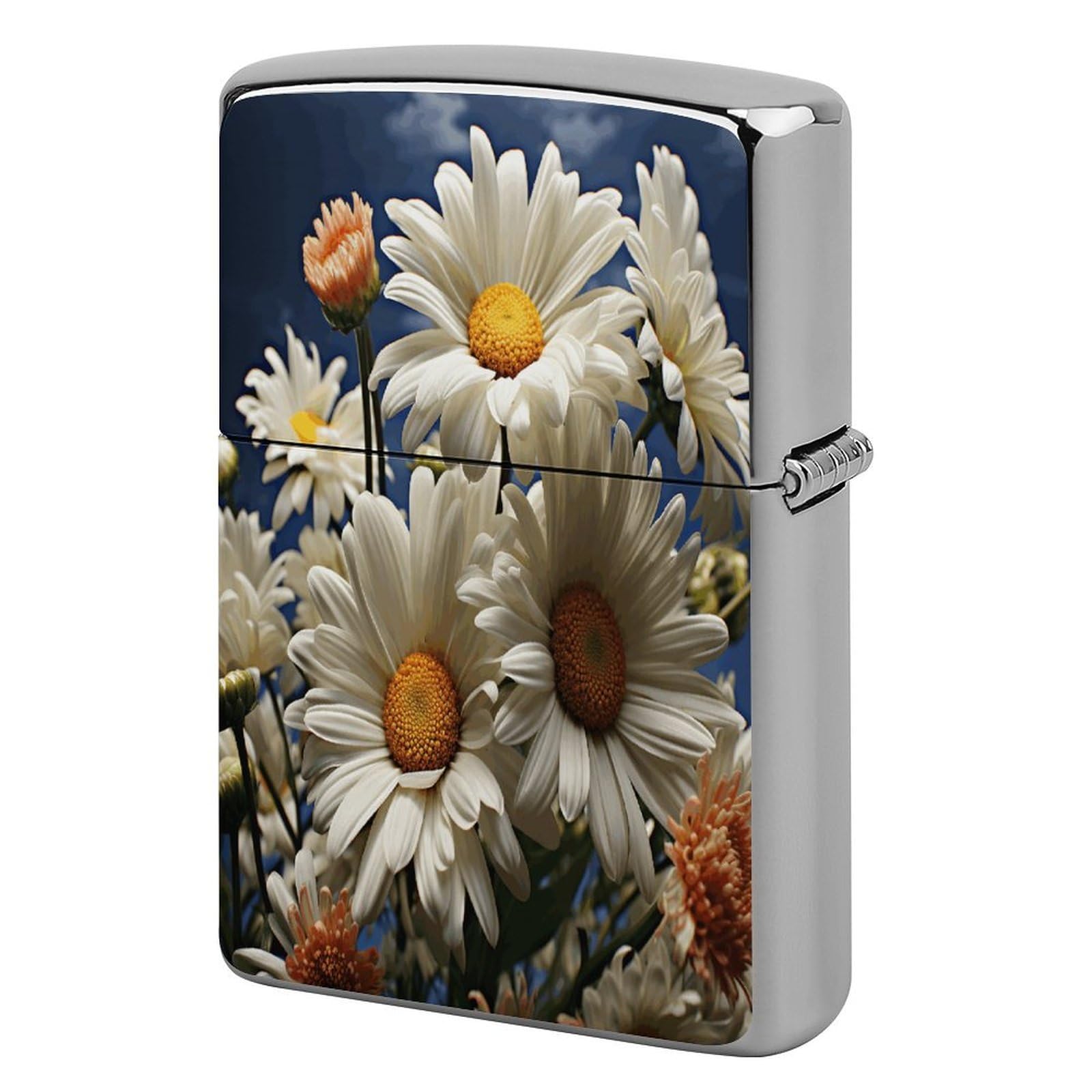 Fodpand Style Floral Daisy Metal Lighter Case Cover Lighter Sleeve