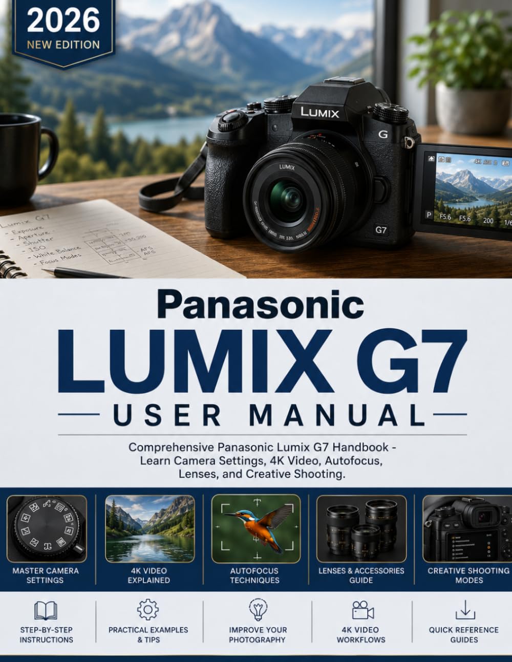 Panasonic Lumix G7 User Manual: Comprehensive Panasonic Lumix G7 Handbook - Learn Camera Settings, 4K Video, Autofocus, Lenses, and Creative Shooting