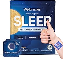 Wellamoon Original Sleep Patch for Adults Extra Strength | Easy-to-Apply Sleep Patch with Melatonin & Valerian | Relax & Wake Up Refreshed | Lasting Night Comfort for Men & النساء | 28 بقع