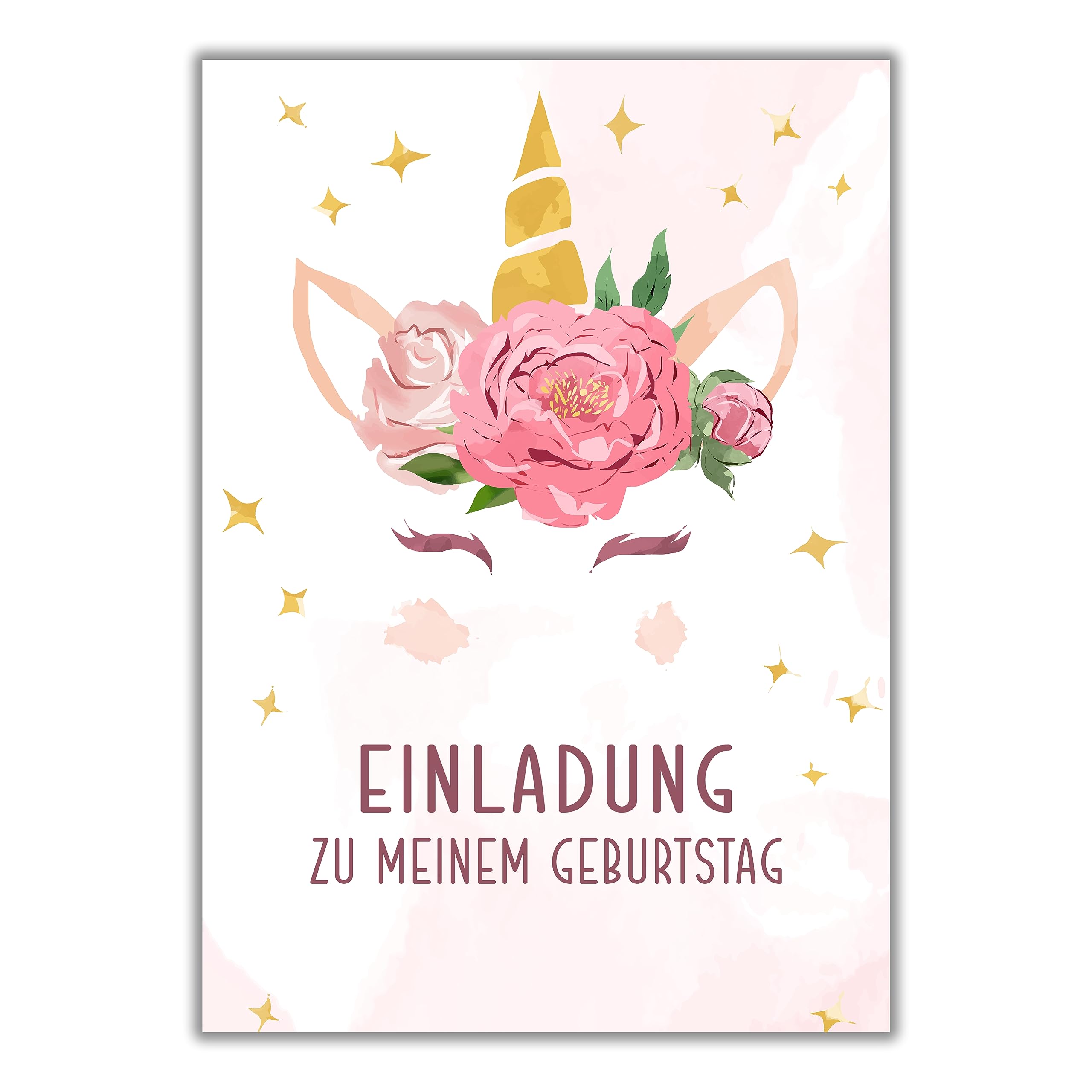 Kit Invitaciones Unicornio Rosa TOBJA 12 Unidades 12 Tarjetas De Invitación De Cumpleaños Con Temática Unicornio Para Niñas – Incluye Sobres Lorcana Enchanted