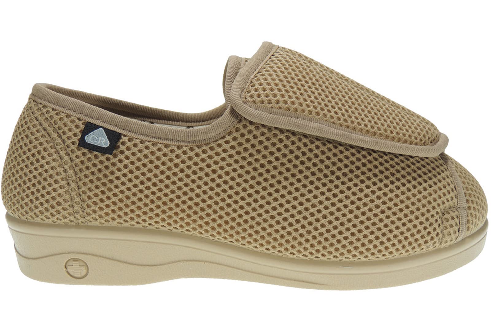 Calzados Romero. 0256 Zapatilla para Pies Delicados en Ancho Especial para Mujer Tratamiento Antibacteriano Sanitized. Beig Talla 37