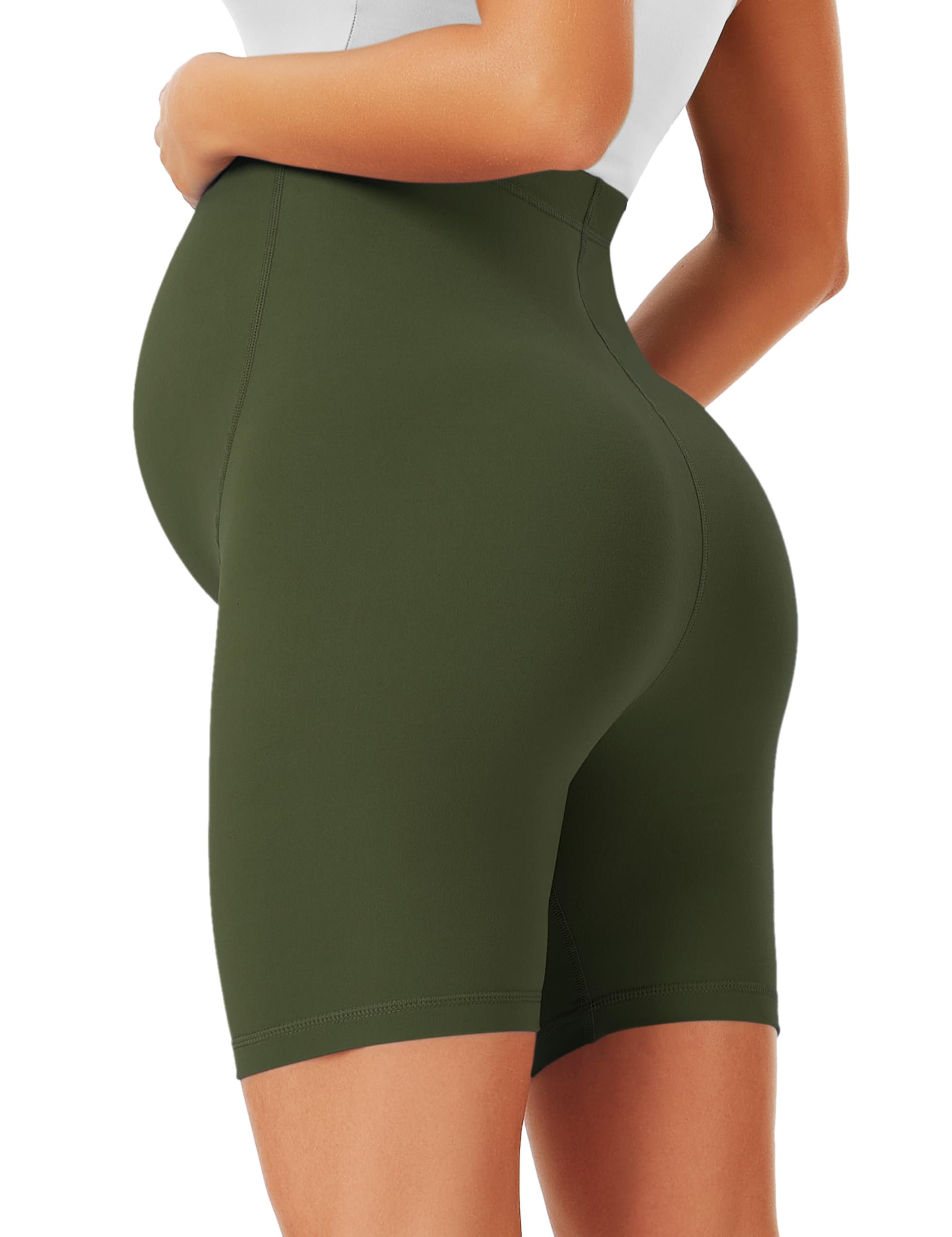 BONVIGOR Buttercloud – Short de maternité au-dessus du ventre – Short de motard de 12,7 cm/20,3 cm pour la grossesse, l'entraînement, le yoga, l'athlétisme et le salon décontracté