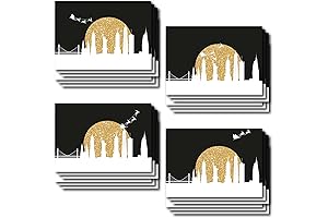24 Santa Flying Over New York City Skyline Christmas Cards with Envelopes
