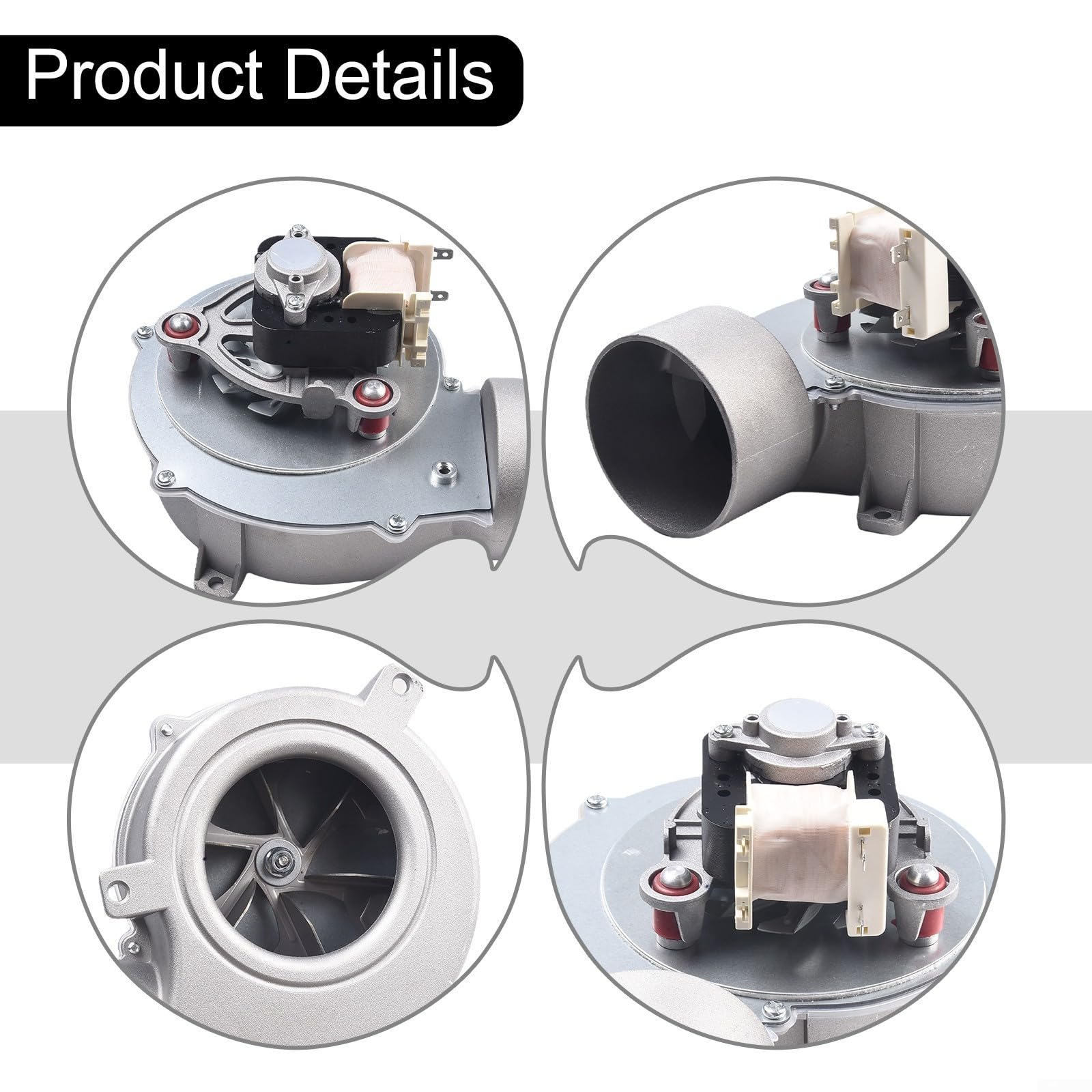 Zoegneer Ventilador centrífugo industrial de la fan de la estufa de la pelotilla 30W Ventilador de tiro inducido de poco ruido del acero inoxidable Ventilador de caldera 220V