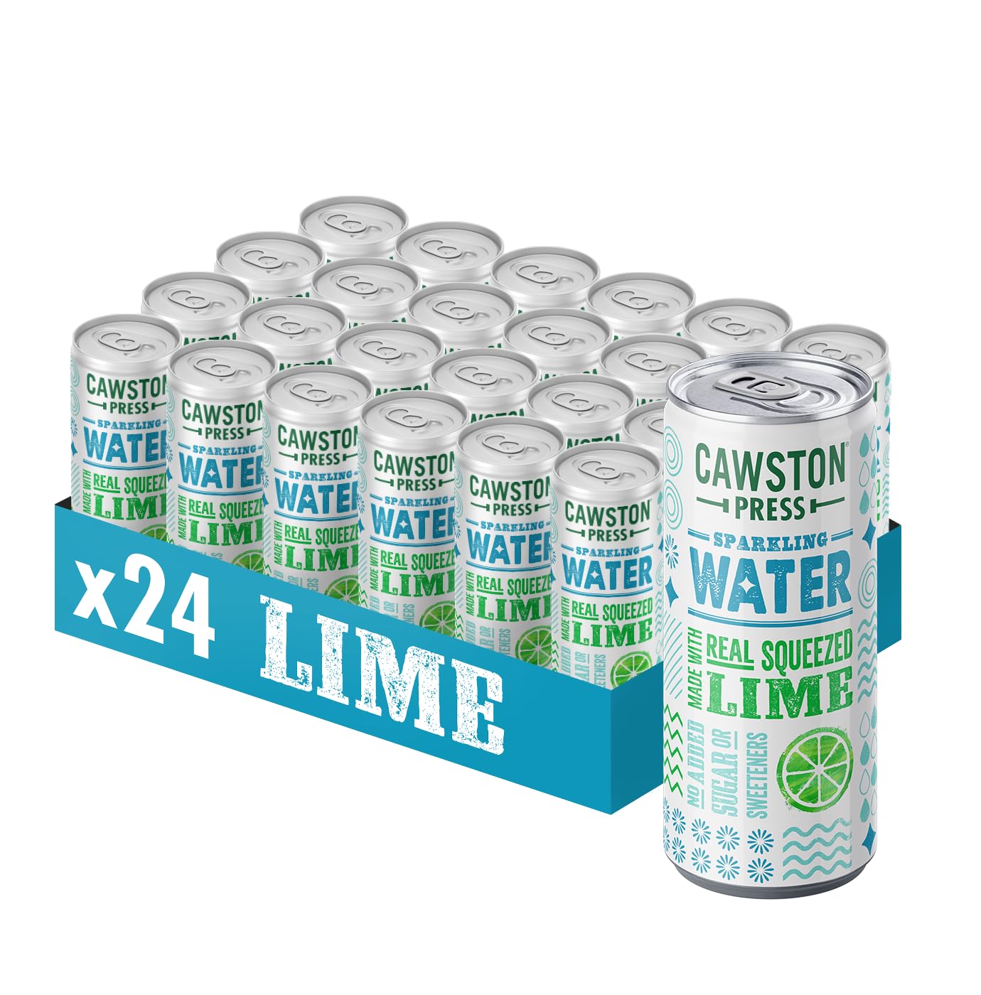 Sparkling Water - Lime - 24 x 330ml cans - Made with Squeezed Fruit & No Added Sugar