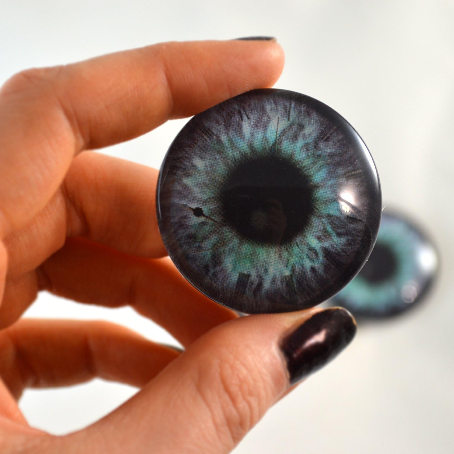 40mm 2 Pairs Steampunk Glass Eyes Teal and Purple Clockface and Vintage Clock Gears Bundle Large Fantasy Faux Taxidermy Art Jewelry Supply Wire Wrap Jewelry Felt Polymer Clay Creature Craft Sculpture image 3