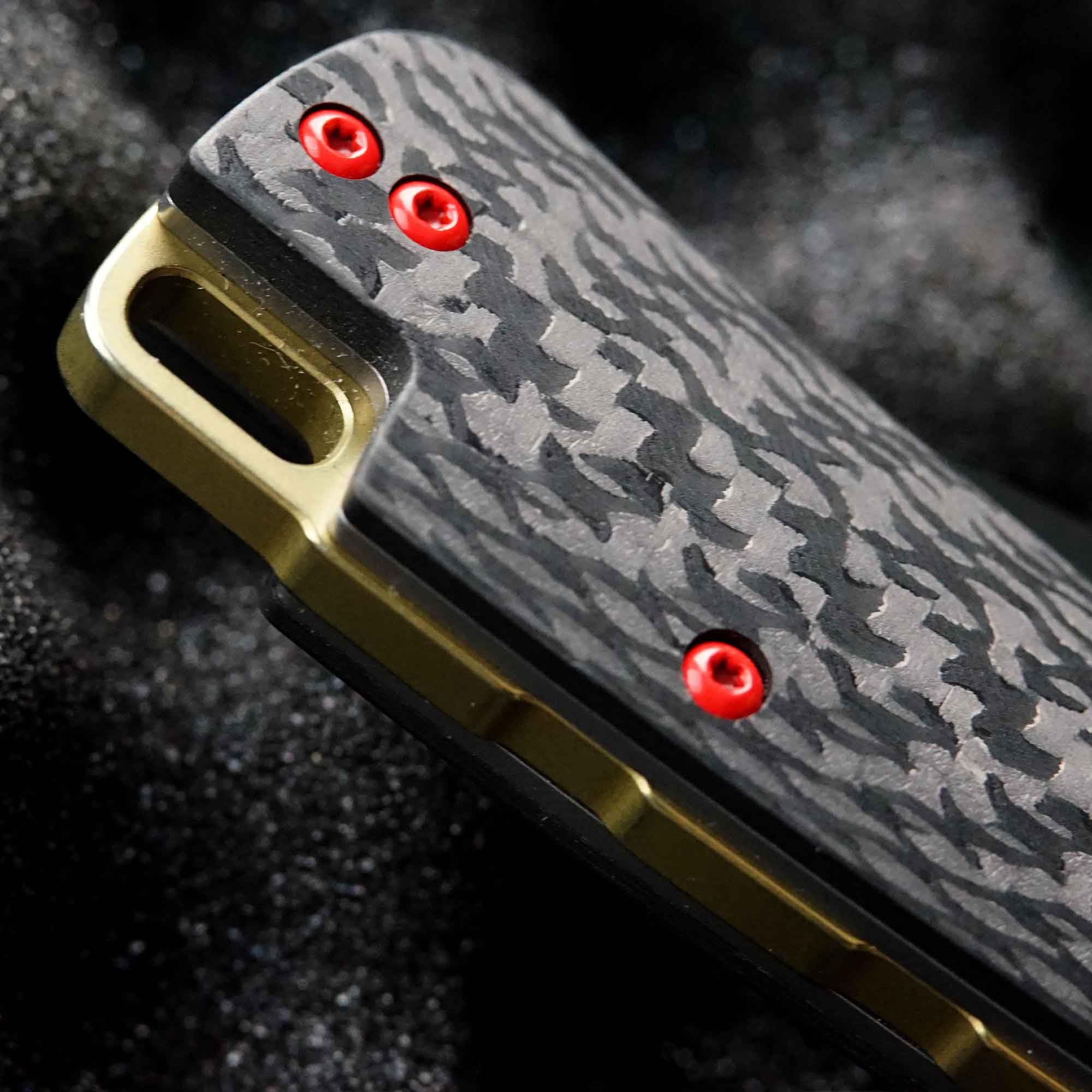 DELLINGER Klappmesser Indian Carbon Edition S90V stonewashed - Karbongriff