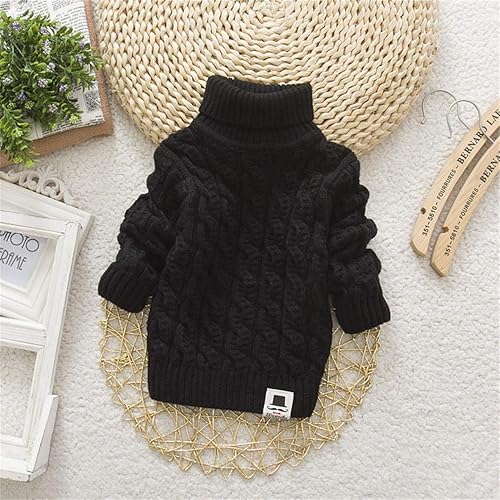 Miniatura 2 de MODNTOGA Suéteres de punto para bebés niños y niñas, cuello alto con cuello alto y cuello alto para otoño e invierno, suéter suave y cálido