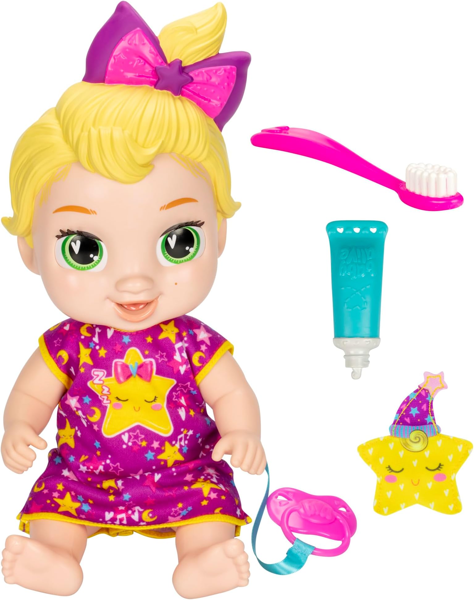 Lil Dreamer LaLa GooGoo Sleepy Baby Doll Set, Blonde Hair, Fun Sleepover Theme, Preschool Toys for Girls & Boys 3 Years & Up