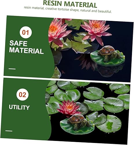 Miniatura 8 de Happyyami Decoración de plantas, decoración del océano, flores artificiales de espuma flotante, almohadilla de lirio artificial de tortuga, hojas