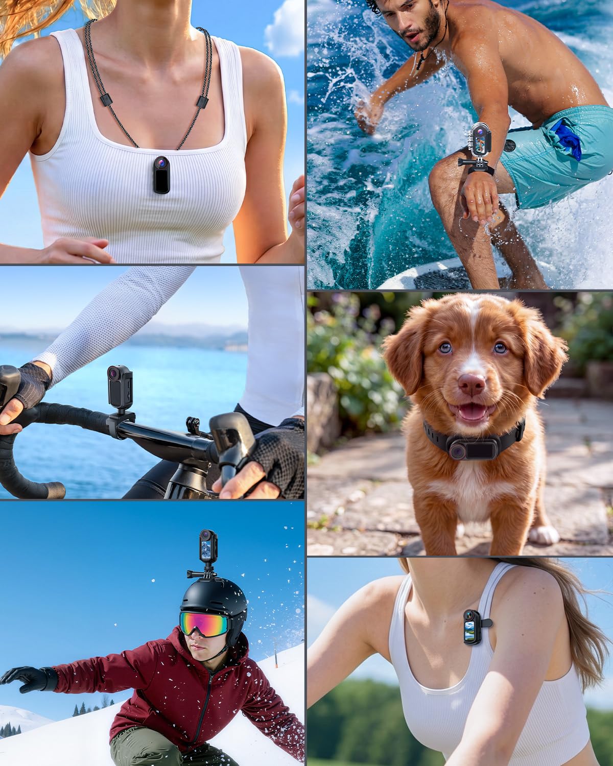 4K Mini Body Cam mit 1,5-Zoll-Display, POV Wearable Action Cam mit EIS & WiFi, Magnetische Daumenkamera, Tragbare Helm-/Brust-/Haustierkamera für Vlogging, Wandern, Radfahren, Skifahren, Motorrad | POV Wearable Action Cam, EIS & WiFi, Magnetische Daumenka
