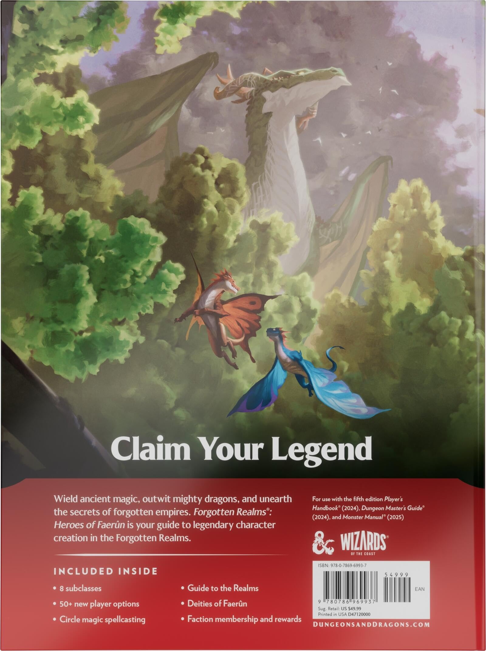 Wizards of The Coast | D&D Dungeons & Dragons Forgotten Realms Heroes of Faerun Player Expansion Tapa dura