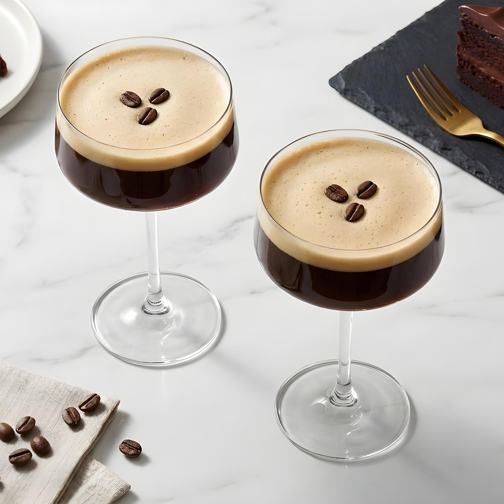 Bicchieri Martini, 4pz, 23cl, in cristallo, resistente, Espresso, Cocktail