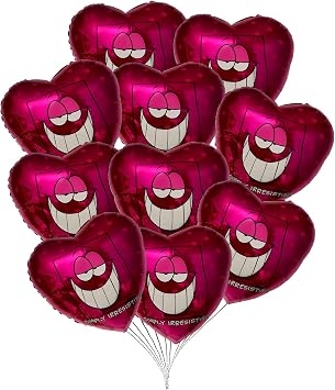 PMU 10Pcs Valentines Day Heart Shaped Simply Irresistible Pink 24 Inch Mylar-Foil Balloon Valentines Day, Proposal, Special Events, Photo Props Party Decoration (10/Pkg)