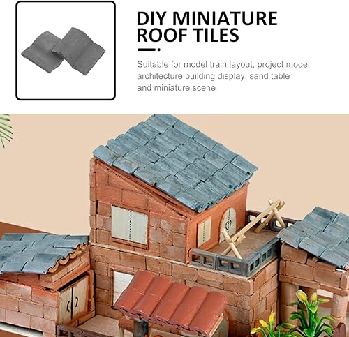 Miniatura 10 de Vaguelly Brick - Juego de 50 piezas de mini ladrillos de techo, 116 de ladrillos rojos pequeños, modelo miniatura, ladrillos de cemento, juego de