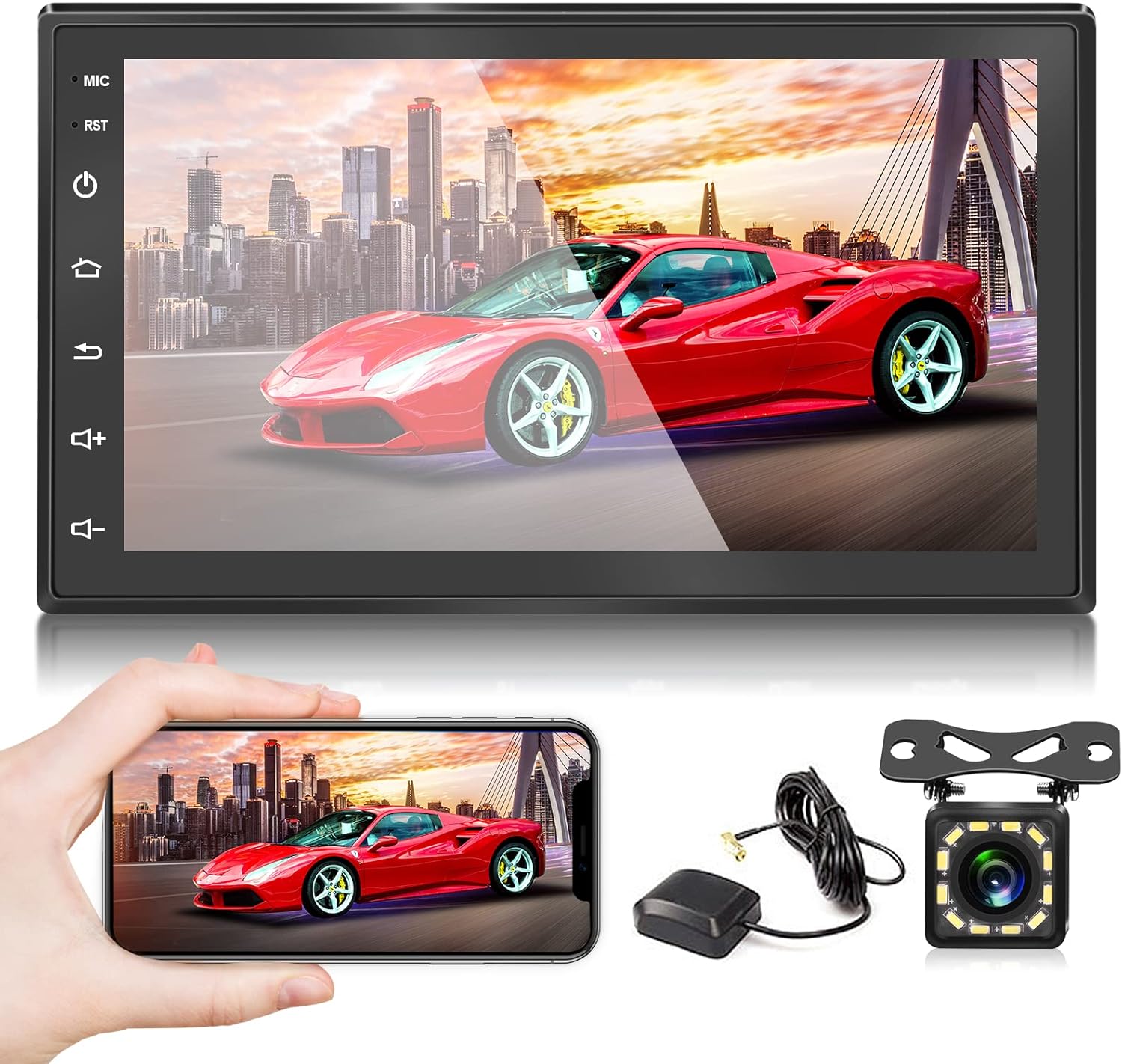 Autoradio 2 Din Avec CarPlay Android Auto, Écran Tactile De 6,9 Pouces