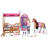 Barbie - Ultimate Stable Set - 6 Play Areas, Doll, Horse and 25 Accessories Included, Inspired by The Mysteries of Barbie - Finding The Missing Horse, 3+ Years, JDN43
