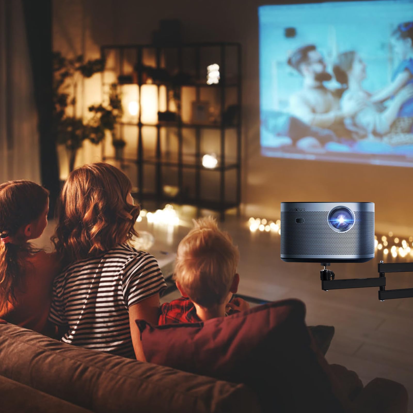 Supporto da Parete per Proiettore,Supporto per Proiettore Ruotabile a 360° con Interfaccia Filettata Da 1/4 Di Pollice, Staffa per Proiettore Da Soffitto/Parete Per Home Cinema, Sale Giochi, Uffici