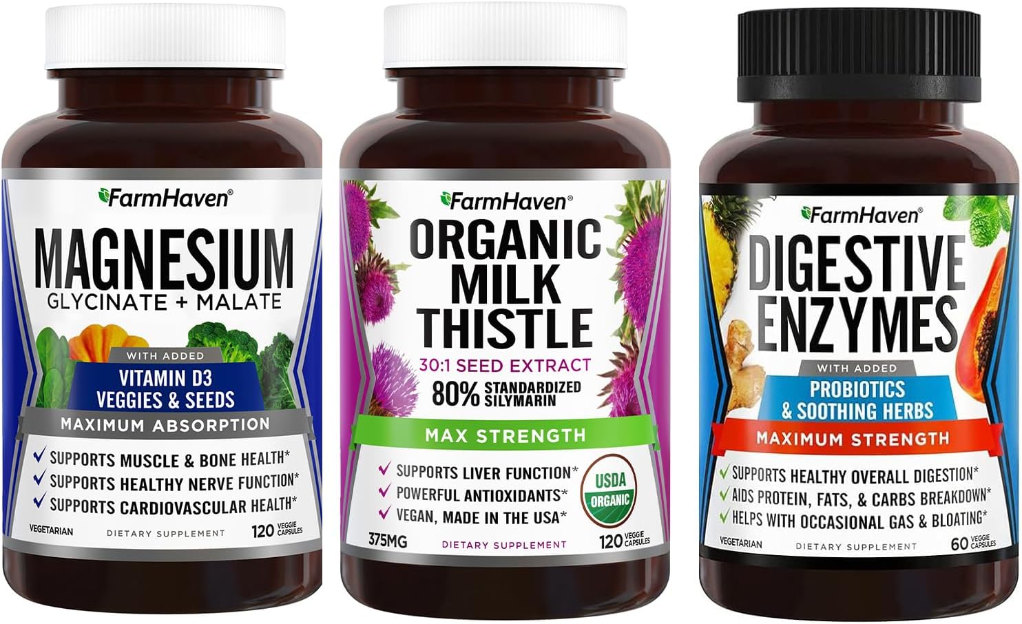 FarmHaven Magnesium Glycinate & Malate + Milk Thistle