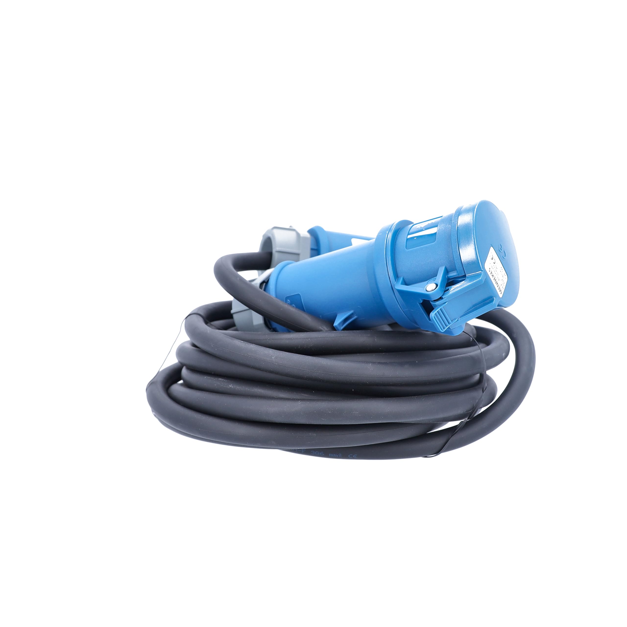 as - Schwabe Rallonge CEE 5 m H07RN-F 3G6, fiche CEE et couplage CEE 230 V/32 A/3 Broches/6 h, câble d'extension CEE pour l'extérieur, fabriqué en Allemagne, IP44, Noir, 63280