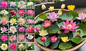 10 Sacred Lotus Seeds for Planting in Water Mixed Flower Color Pink Red White Yellow Multicolor Aquatic Nelumbo nucifera Bonsai Bowl Lotus Seed Ponds Water Feature Gardens Water Lily 10, Lotus Seed