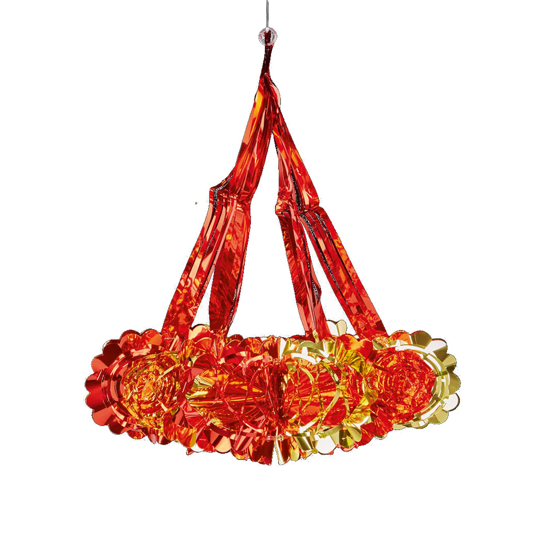 Davies Red/Gold Christmas 2 Tone Foil Ceiling Decorations - 40Cm Chandelier