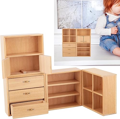 Miniatura 7 de Cabina de exhibición de madera 1:12, muebles de muñecas en miniatura, muebles para casa de muñecas, muebles en miniatura, accesorios para casa de