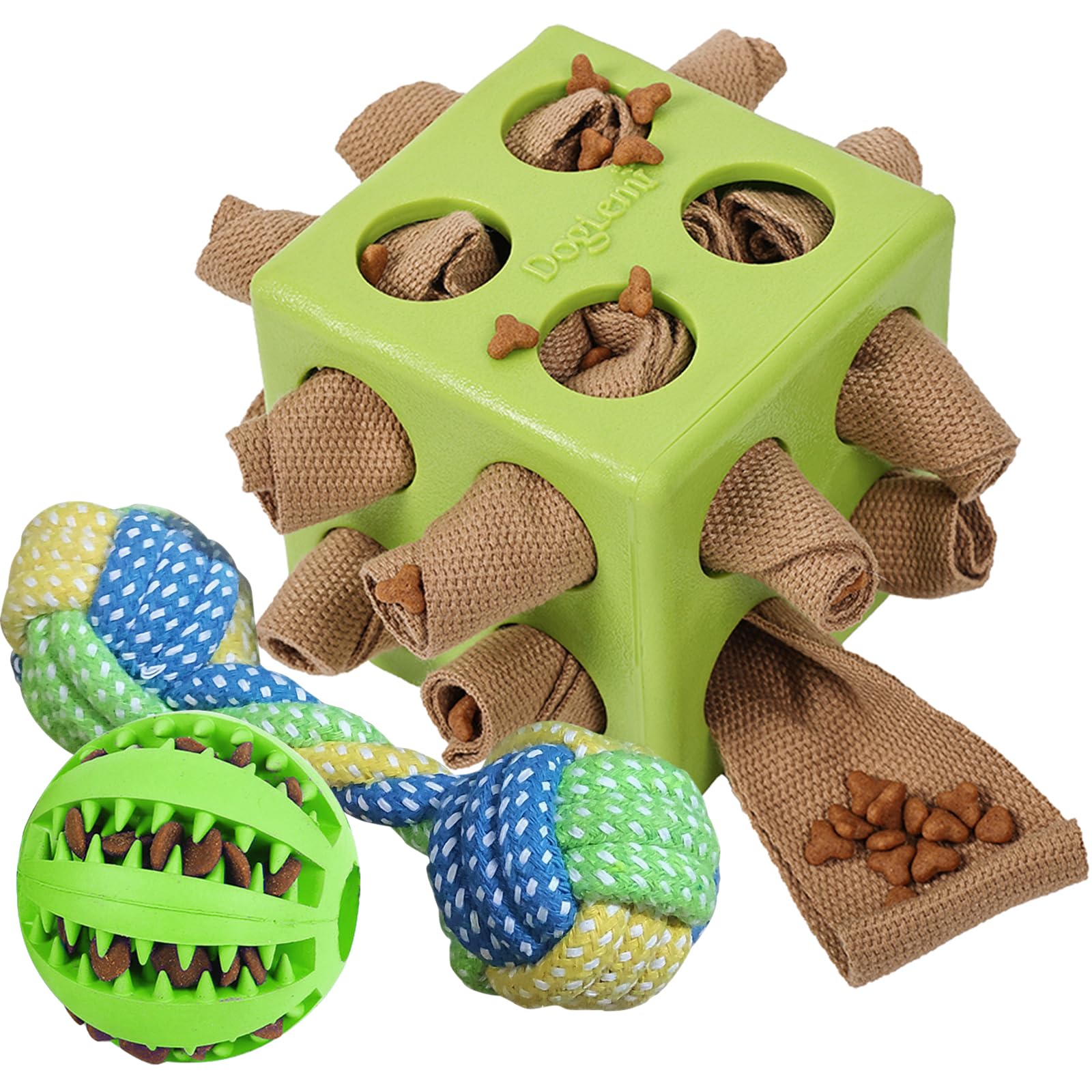 MynePets Dog Puzzles, Interactive Snuffle Toys for Dogs, Slow Eating and Keep Busy, Encourage Natural Foraging Skills, Relieve Boredom, 3 Pack Dog Chew Toys for Aggressive Chewers