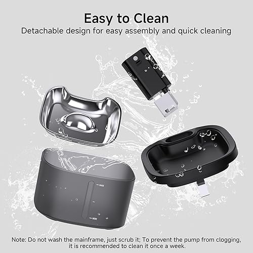 Miniatura 7 de Fuente de agua inalámbrica para gatos de 4000 mAh, 45 días de uso, fuente automática de gran capacidad para mascotas de 3.5 litros con modos de