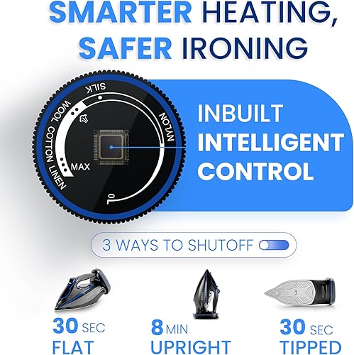 Miniatura 4 de Xabitat Plancha inalámbrica de lujo  Plancha de vapor de 1500 W  Antigoteo  Tecnología de protección térmica  Suela de cerámica antiadherente  Cable