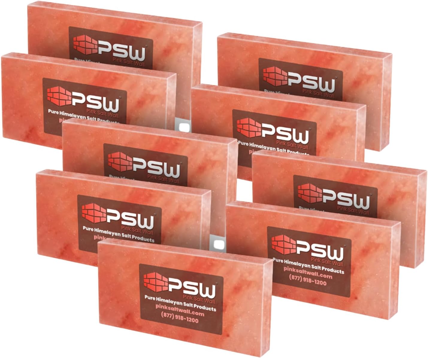 6-Pack Pink Salt Brick Tiles Wholesale-Pack (8×4×1″) DIY Salt Brick & Pink Salt Brick Wall Kit for Spa, Sauna, Home & Office Décor