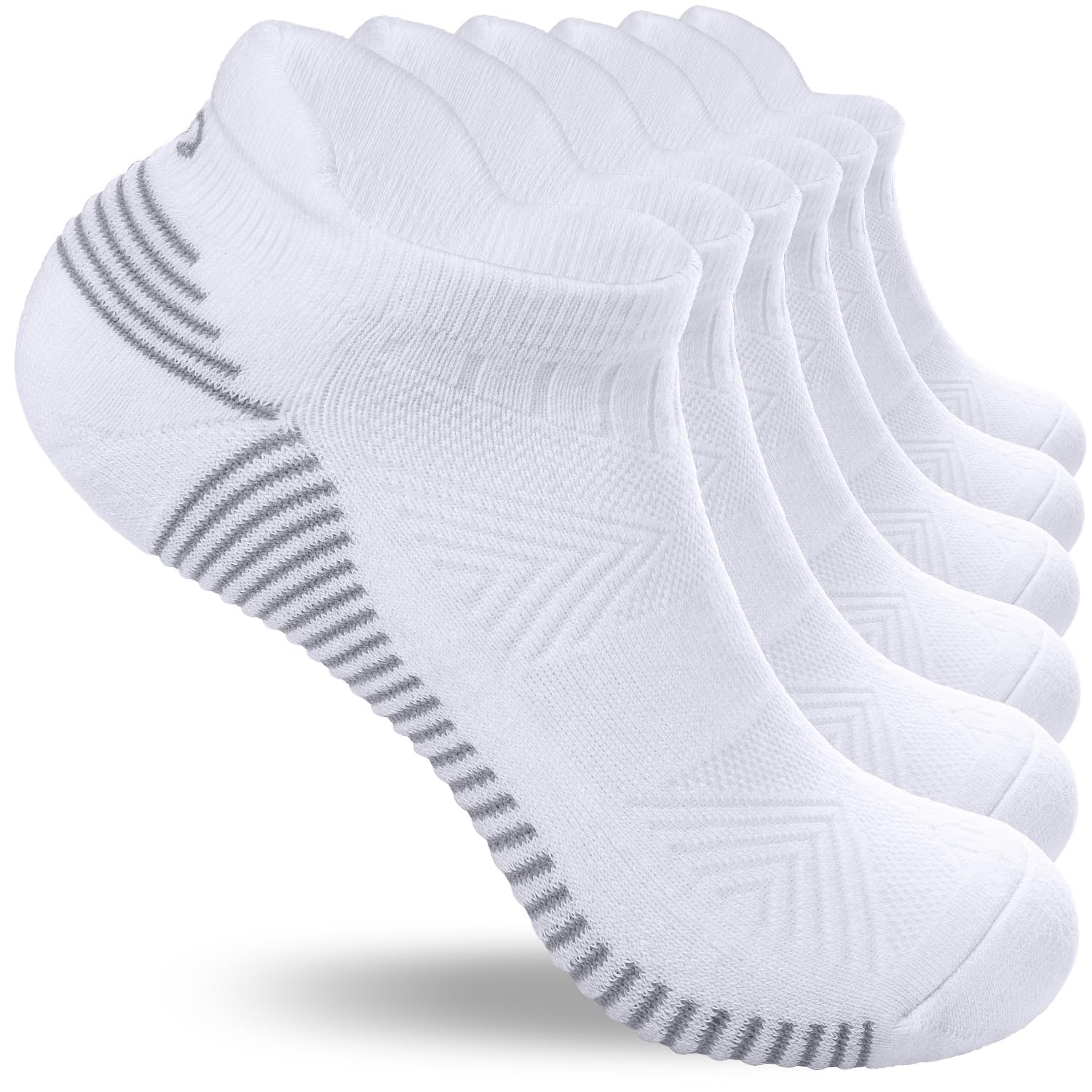 Lapulas 6 Paar Sneaker Socken Herren Damen, Baumwolle Sportsocken, Atmungsaktiv Laufsocken Kurze, Bequeme Socks mit Frotteesohle Antirutsch 39-42 43-46 47-50 35-38