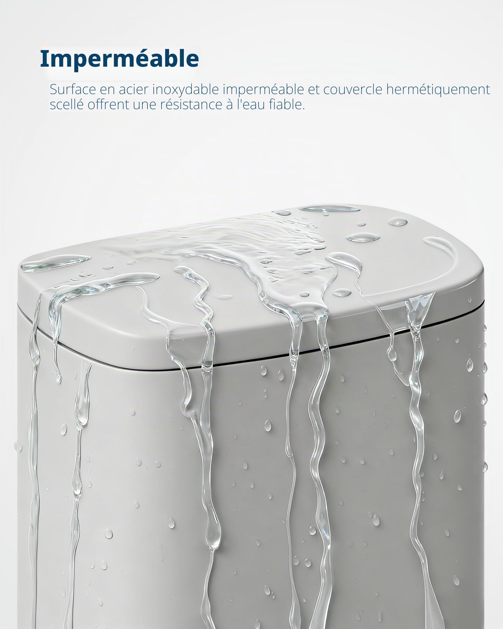 Poubelle cuisine 50 L blanc à pédale