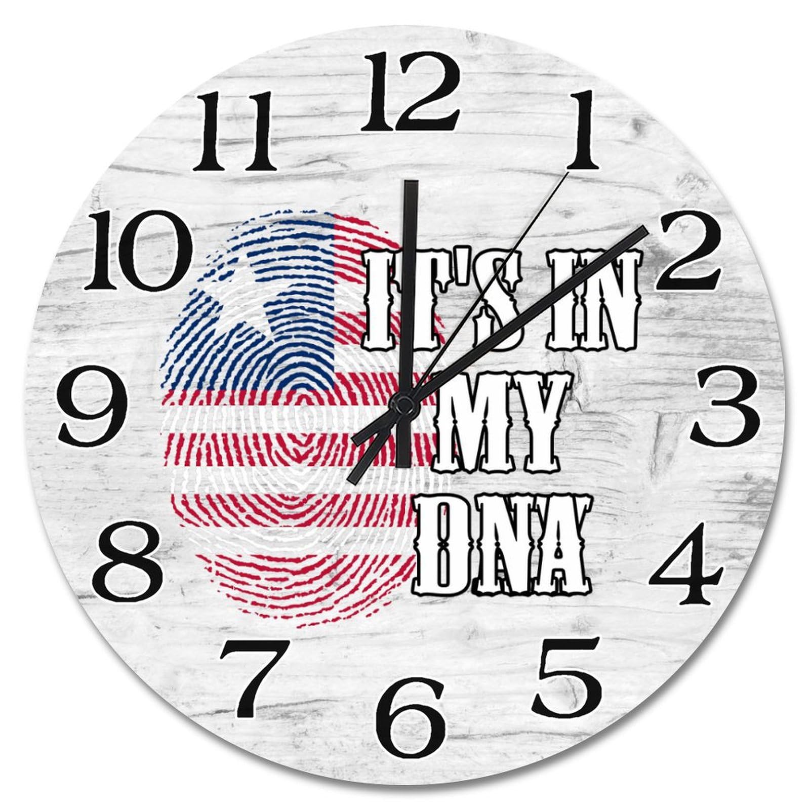 Horloge murale bois drapeau Libéria It's in My DNA, le cœur de vos racines chez vous